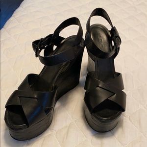 Black platform sandals